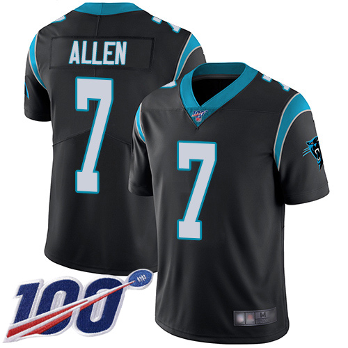 Carolina Panthers Limited Black Youth Kyle Allen Home Jersey NFL Football 7 100th Season Vapor Untouchable